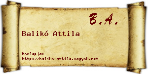 Balikó Attila névjegykártya